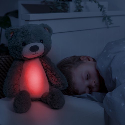 Zazu Medvídek BRODY modrý - sleeptrainer s melodiemi a nočním světlem