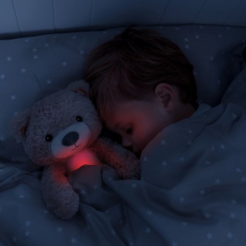 Zazu Medvídek BRODY hnědošedý - sleeptrainer s melodiemi a nočním světlem