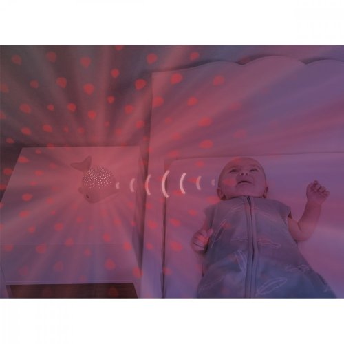 Zazu Velryba WALLY růžová - noční projektor s melodiemi