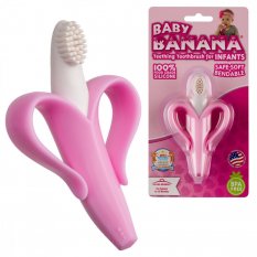 Baby Banana První kartáček - Banán - růžový
