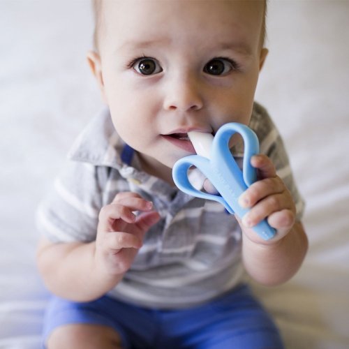 Baby Banana První kartáček - Banán - modrý