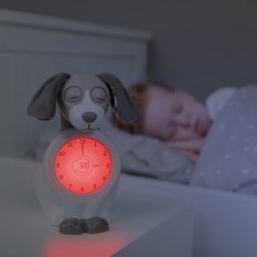 Zazu Pejsek DAVY hnědošedý - tréninkový budík s nočním světlem