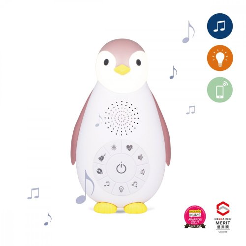 Zazu Tučňák ZOE růžový - musicbox s bezdrátovým reproduktorem