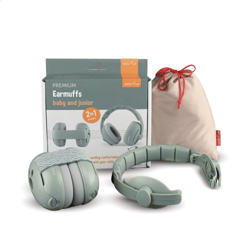 Zazu EARMUFFS zelené - 2v1 dětské chrániče sluchu