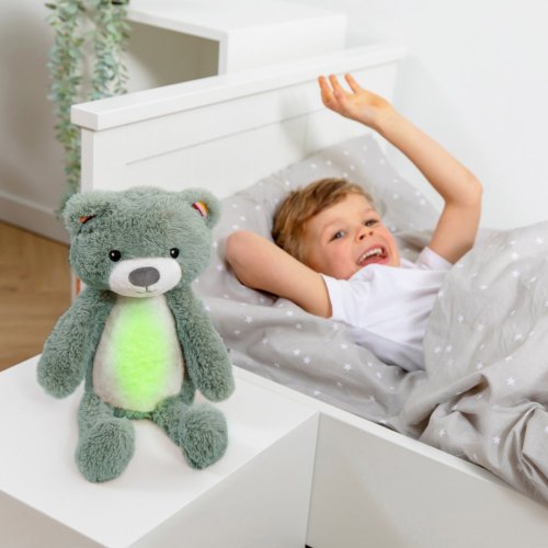 Zazu Medvídek BRODY modrý - sleeptrainer s melodiemi a nočním světlem